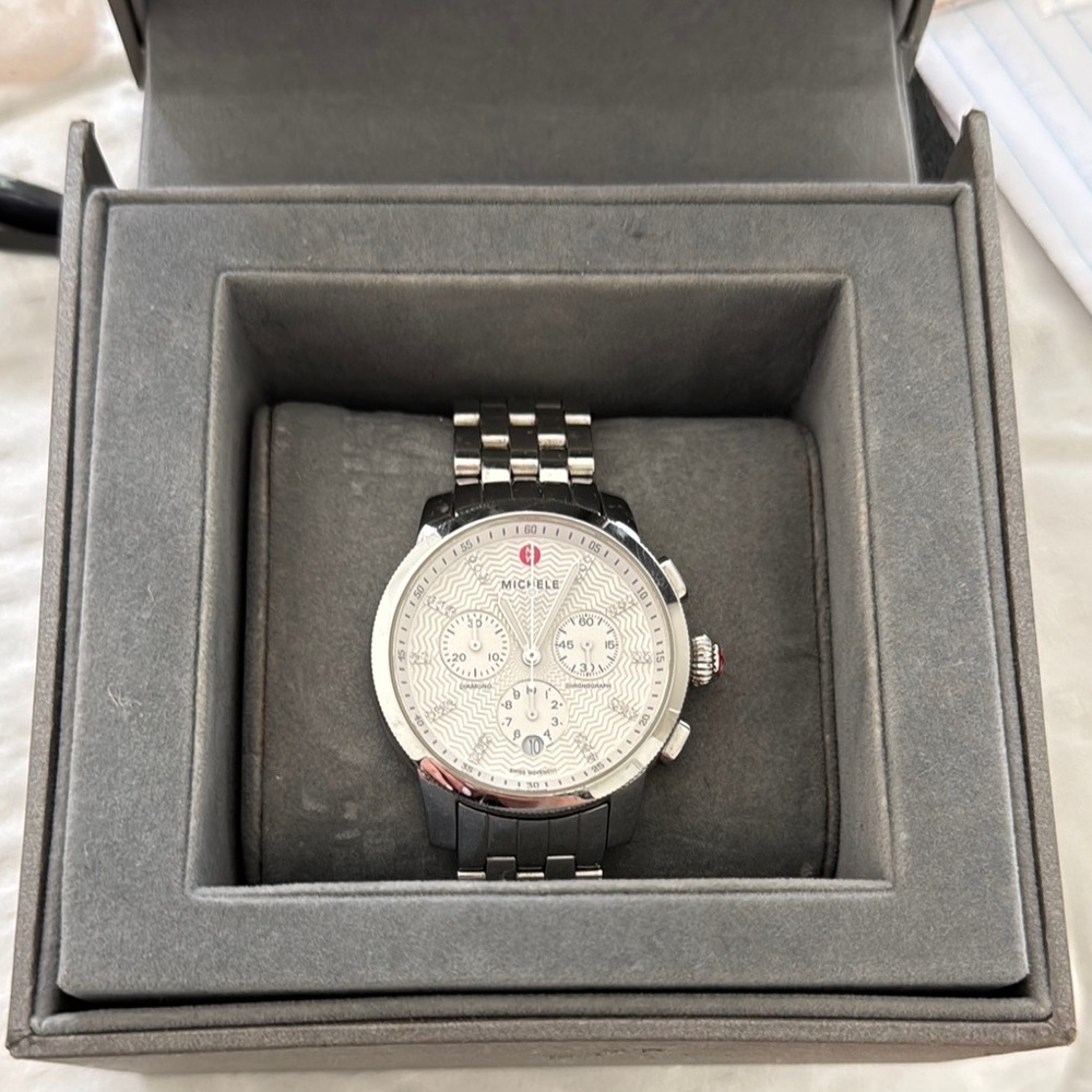 Michele Silver Chronograph watch